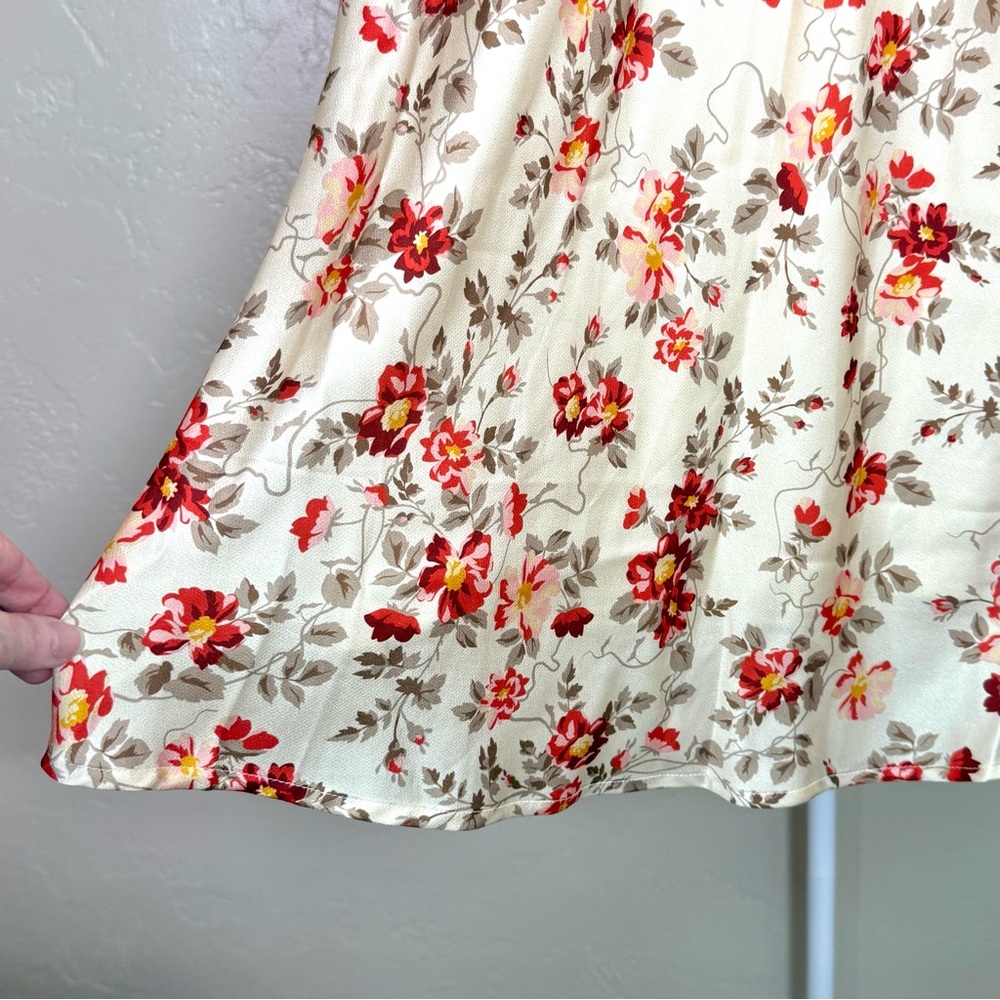 Lost + Wander Floral Midi Skirt - Cream and Red - Picture 3 of 8